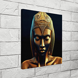 Холст квадратный Нейросеть - золотая статуя египетской царицы, цвет: 3D-принт — фото 2