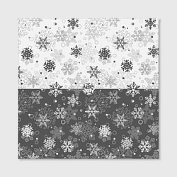 Холст квадратный Снежинки ч-б, цвет: 3D-принт — фото 2