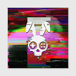 Холст квадратный Череп кролика - glitch, цвет: 3D-принт — фото 2