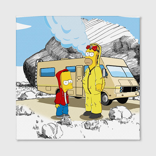 Картина квадратная Барт Симпсон и его папаша / 3D-принт – фото 2