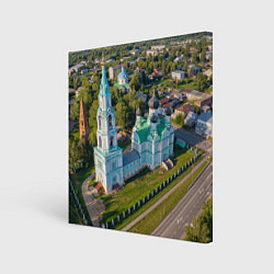 Холст квадратный Троицкий собор в Яранске на закате, цвет: 3D-принт
