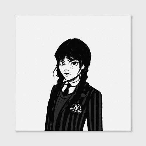 Картина квадратная Школьница Уэнсдей / 3D-принт – фото 2