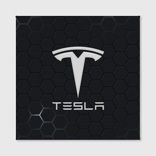 Картина квадратная Tesla логотип - матовое стекло / 3D-принт – фото 2