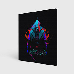Холст квадратный Witcher in neon style, цвет: 3D-принт