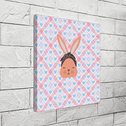 Холст квадратный Милый кролик и сердечки, цвет: 3D-принт — фото 2