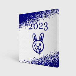 Холст квадратный Кролик 2023 в стиле граффити на светлом, цвет: 3D-принт
