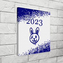 Холст квадратный Кролик 2023 в стиле граффити на светлом, цвет: 3D-принт — фото 2