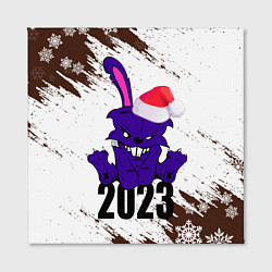 Холст квадратный Потрепанный новогодний кролик, цвет: 3D-принт — фото 2