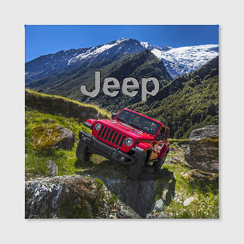 Картина квадратная Chrysler Jeep Wrangler Rubicon - горы / 3D-принт – фото 2