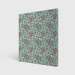 Холст квадратный Цветы сакуры и веточки - паттерн, цвет: 3D-принт