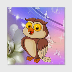 Холст квадратный Счатливая сова, цвет: 3D-принт — фото 2
