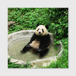 Холст квадратный Панда отдыхает в ванной, цвет: 3D-принт — фото 2