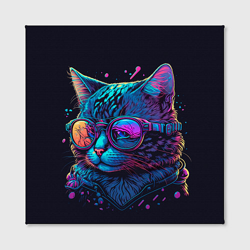Картина квадратная Кот неоновый / 3D-принт – фото 2