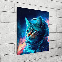 Холст квадратный Кот космонавт и звезды, цвет: 3D-принт — фото 2
