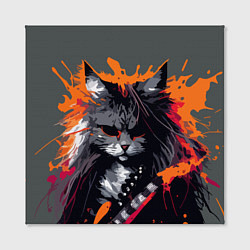 Холст квадратный Rocker Cat on a gray background - C-Cats collectio, цвет: 3D-принт — фото 2