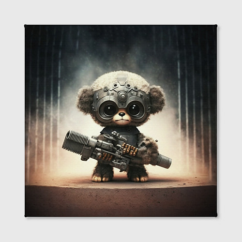 Картина квадратная Cute animal with a gun / 3D-принт – фото 2