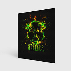 Холст квадратный S T A L K E R yellow-green fire, цвет: 3D-принт