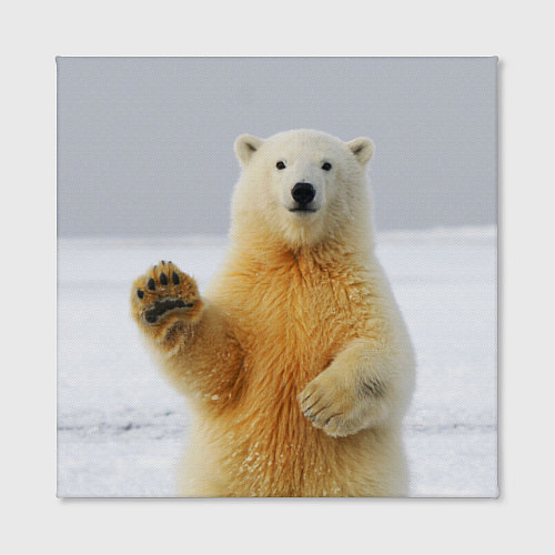 Картина квадратная Белый медведь приветствует / 3D-принт – фото 2