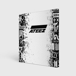 Холст квадратный Ateez black and white, цвет: 3D-принт