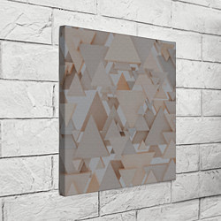 Холст квадратный Геометрическое множество серых и бежевых треугольн, цвет: 3D-принт — фото 2