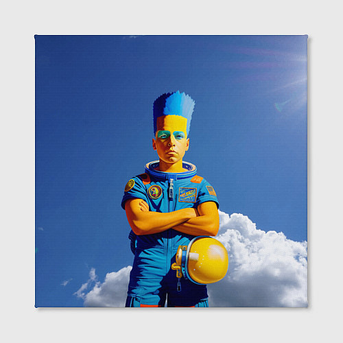 Картина квадратная Барт Симпсон - космический мальчик - нейросеть / 3D-принт – фото 2