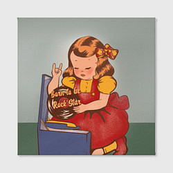 Холст квадратный Девочка с виниловой пластинкой - рождена быть звез, цвет: 3D-принт — фото 2