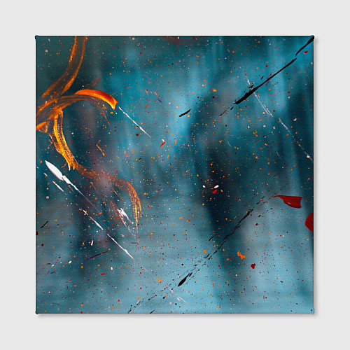 Картина квадратная Абстрактный синий туман, силуэты и краски / 3D-принт – фото 2