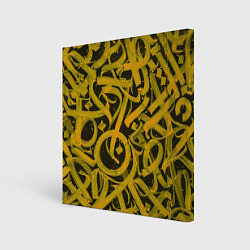 Холст квадратный Gold Calligraphic, цвет: 3D-принт