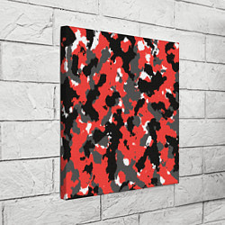 Холст квадратный Красно-черный камуфляж, цвет: 3D-принт — фото 2