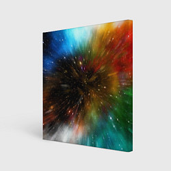 Холст квадратный Бескрайний космос - неон, цвет: 3D-принт
