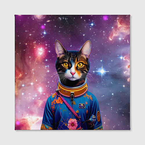 Картина квадратная Кот бравый космонавт / 3D-принт – фото 2