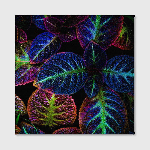Картина квадратная Неоновые листья растений / 3D-принт – фото 2