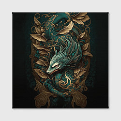 Холст квадратный Изумрудный Дракон Irezumi, цвет: 3D-принт — фото 2