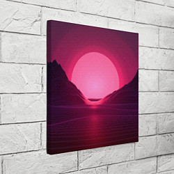 Холст квадратный Неоновый закат, цвет: 3D-принт — фото 2