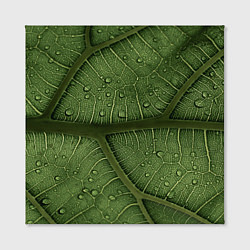 Холст квадратный Текстура зелёной листы, цвет: 3D-принт — фото 2