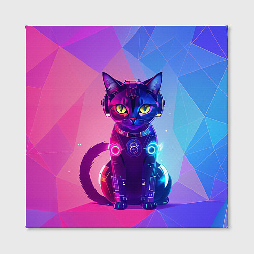 Картина квадратная Кибер кошка / 3D-принт – фото 2