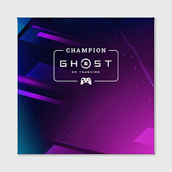 Холст квадратный Ghost of Tsushima gaming champion: рамка с лого и, цвет: 3D-принт — фото 2