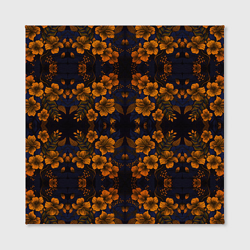 Картина квадратная Желто-оранжевые нежные цветы / 3D-принт – фото 2