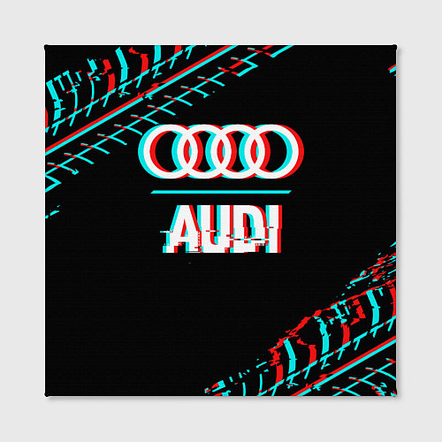 Картина квадратная Значок Audi в стиле glitch на темном фоне / 3D-принт – фото 2