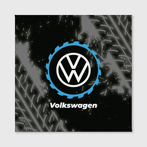 Картина квадратная Volkswagen в стиле Top Gear со следами шин на фоне / 3D-принт – фото 2
