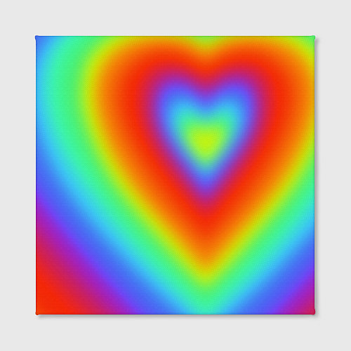 Картина квадратная Сердце - радужный градиент / 3D-принт – фото 2