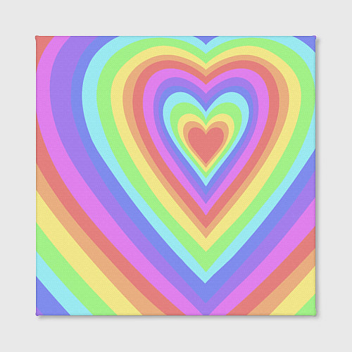 Картина квадратная Сердце - пастельные цвета / 3D-принт – фото 2