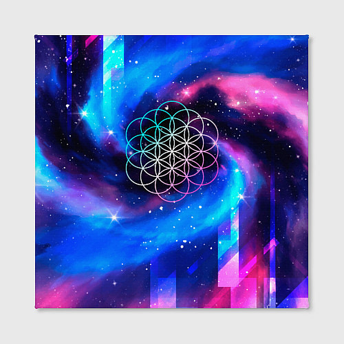 Картина квадратная Coldplay неоновый космос / 3D-принт – фото 2