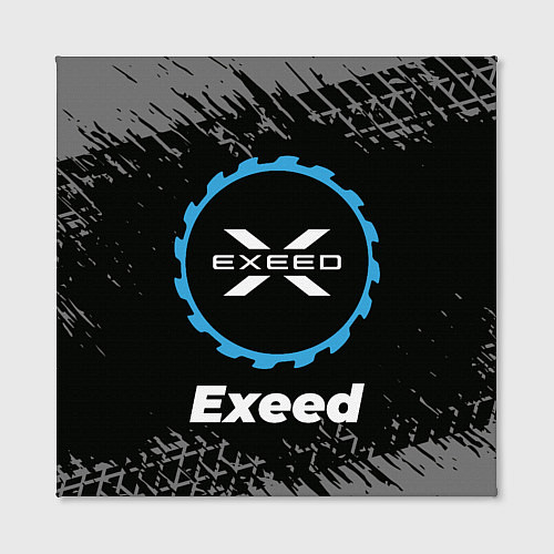 Картина квадратная Exeed в стиле Top Gear со следами шин на фоне / 3D-принт – фото 2