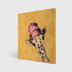 Холст квадратный Жираф дразнит, цвет: 3D-принт