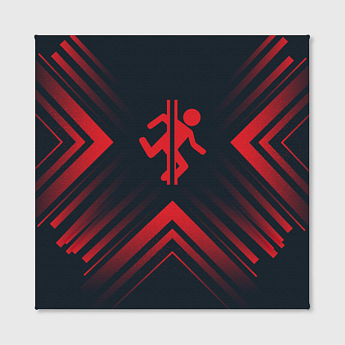Картина квадратная Красный символ Portal на темном фоне со стрелками / 3D-принт – фото 2