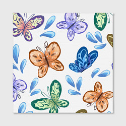 Холст квадратный Стая водных бабочек, цвет: 3D-принт — фото 2