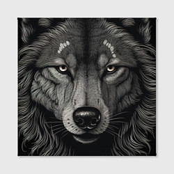 Холст квадратный Волк в стиле тату, цвет: 3D-принт — фото 2
