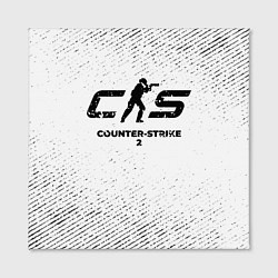 Холст квадратный Counter-Strike 2 с потертостями на светлом фоне, цвет: 3D-принт — фото 2