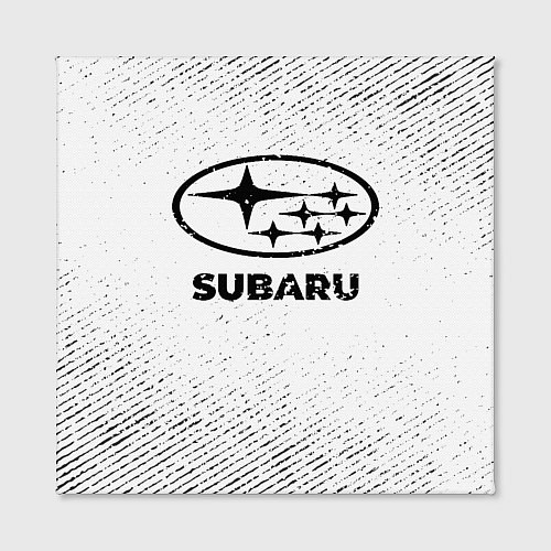 Картина квадратная Subaru с потертостями на светлом фоне / 3D-принт – фото 2